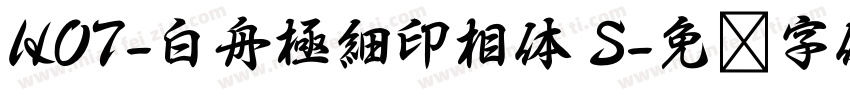 HOT-白舟極細印相体 S字体转换